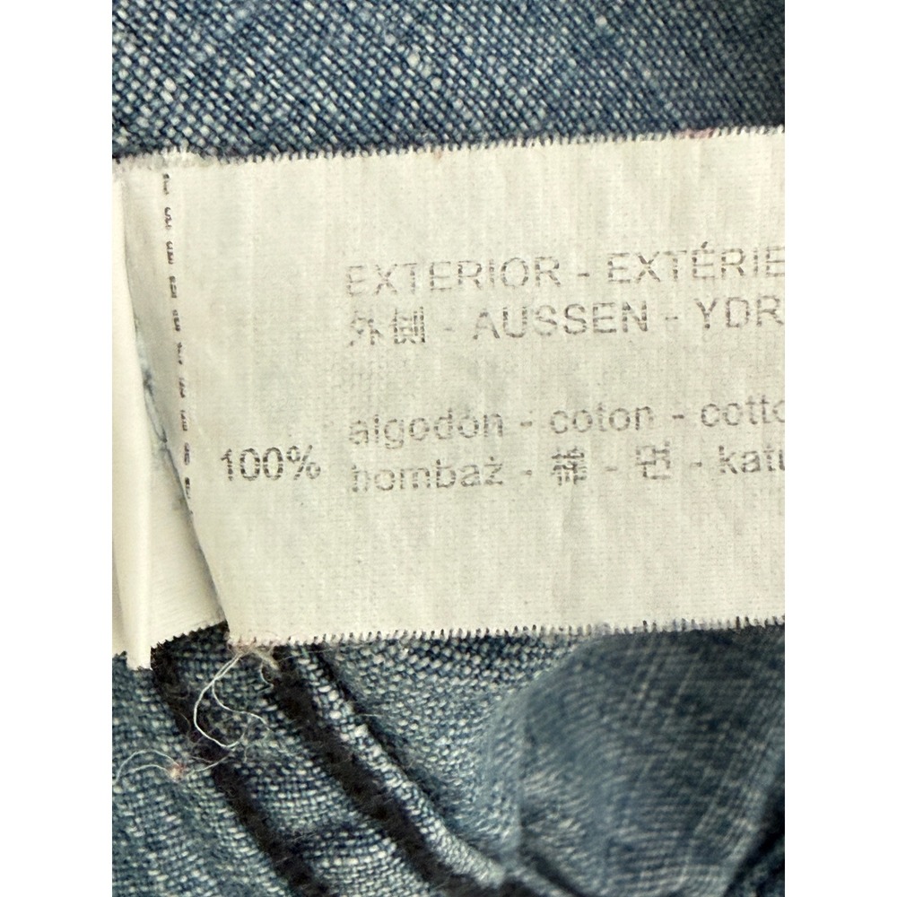 Stradivarius Denim Pearl Snap Shirt Mens Medium Blue Western Long Sleeve Slim - Picture 9 of 10
